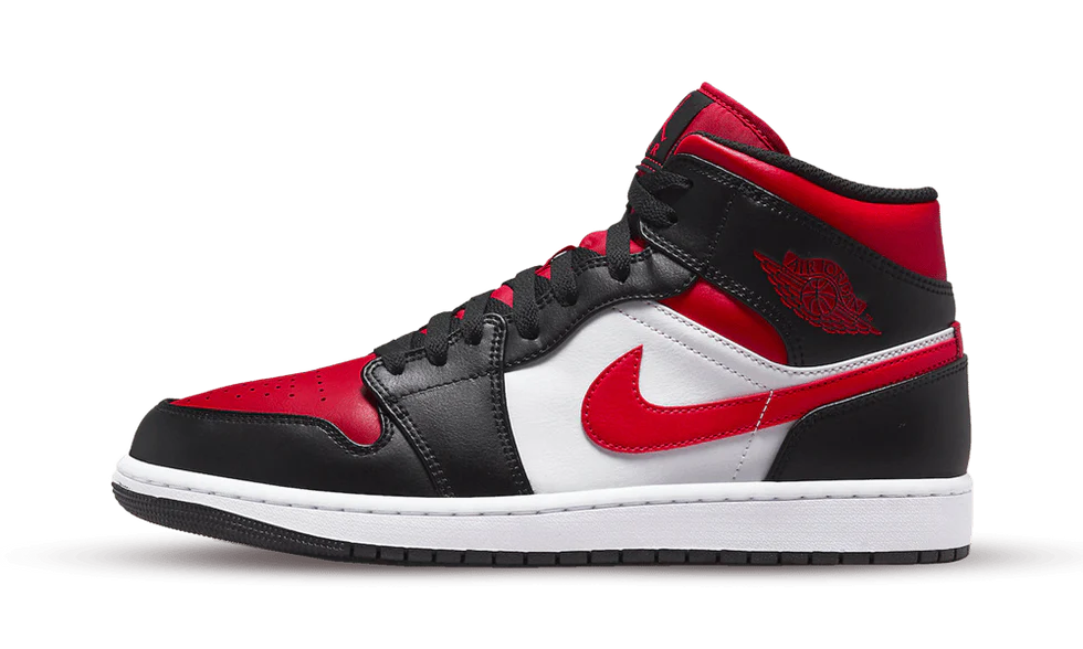 Air Jordan 1 Mid White Black Red (2022)