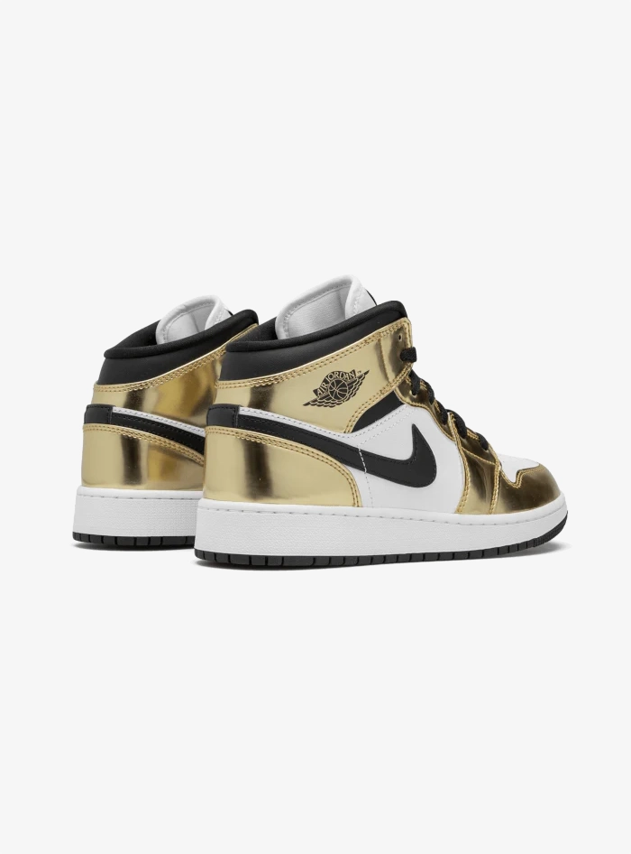 Air Jordan 1 Mid Metallic Gold Black White