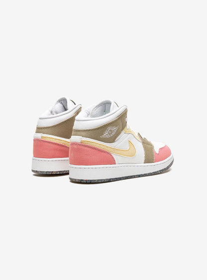 Air Jordan 1 Mid SE Pastel Vivid Green Grind (GS)