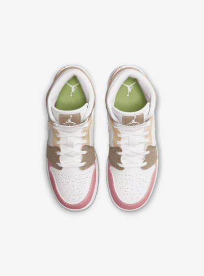 Air Jordan 1 Mid SE Pastel Vivid Green Grind (GS)