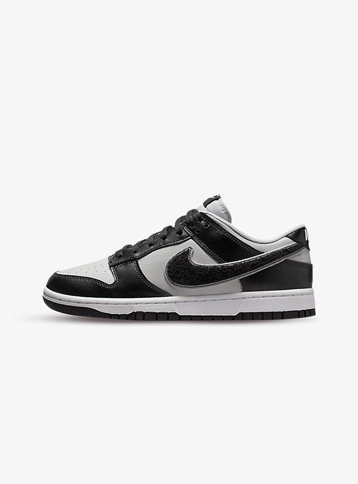 Nike Dunk Low Chenille Swoosh Black Grey