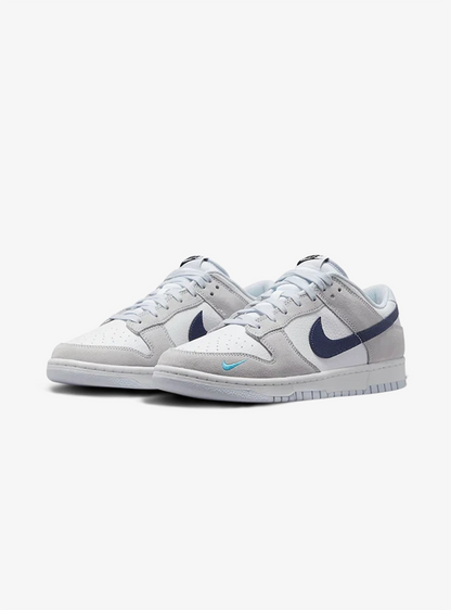 Nike Dunk Low White Grey Navy Aqua Mini Swoosh