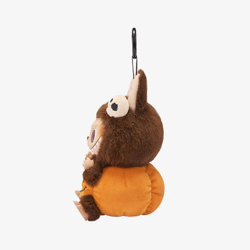 Pop Mart Labubu Happy Halloween Party Series-Sitting Pumpkin Vinyl Plush Pendant
