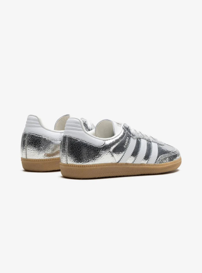 Adidas Samba OG Silver Metallic Cracked Leather