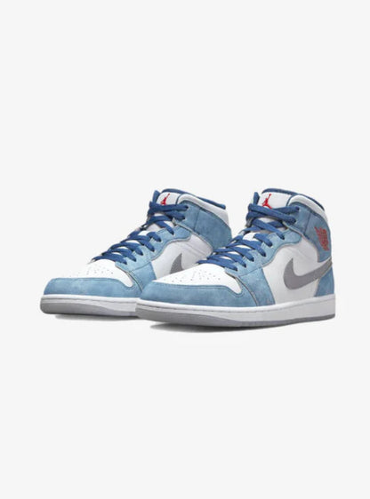 Air Jordan 1 Mid French Blue Fire Red