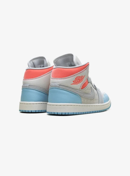 Air Jordan 1 Mid Sail Hot Lava Blue Chill (W)