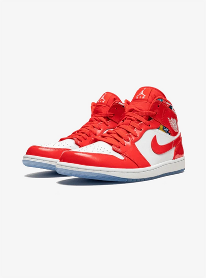 Air Jordan 1 Mid Barcelona Sweater Red Patent