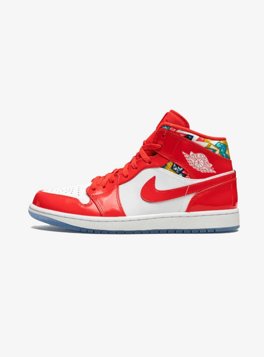 Air Jordan 1 Mid Barcelona Sweater Red Patent