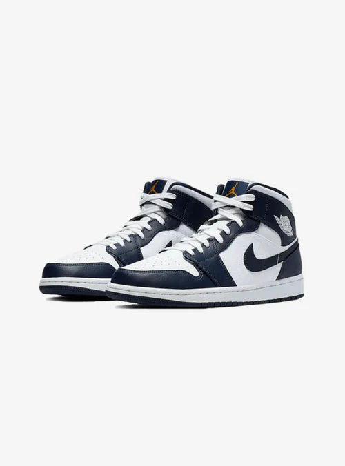 Air Jordan 1 Mid White Metallic Gold Obsidian