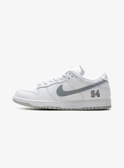 Nike SB Dunk Low Supreme 94 White Metallic Silver
