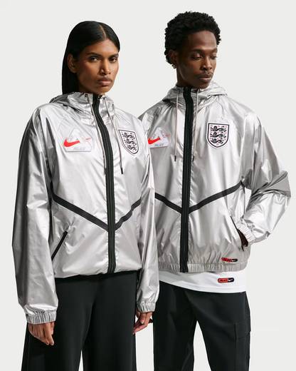 Palace X Nike England Dri Fit Academy Anthem Jacket Pewter Grey Bright Crimson Black