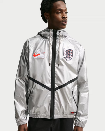 Palace X Nike England Dri Fit Academy Anthem Jacket Pewter Grey Bright Crimson Black