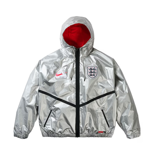 Palace X Nike England Dri Fit Academy Anthem Jacket Pewter Grey Bright Crimson Black