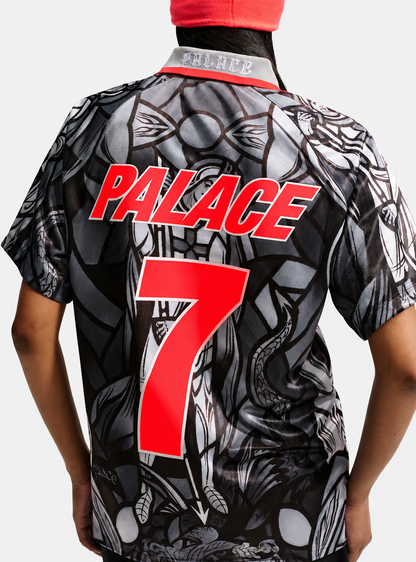Palace X Nike England Dri Fit Football Jersey Pewter Grey Bright Crimson