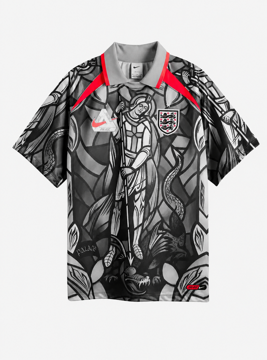 Palace X Nike England Dri Fit Football Jersey Pewter Grey Bright Crimson