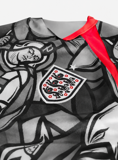Palace X Nike England Dri Fit Football Jersey Pewter Grey Bright Crimson