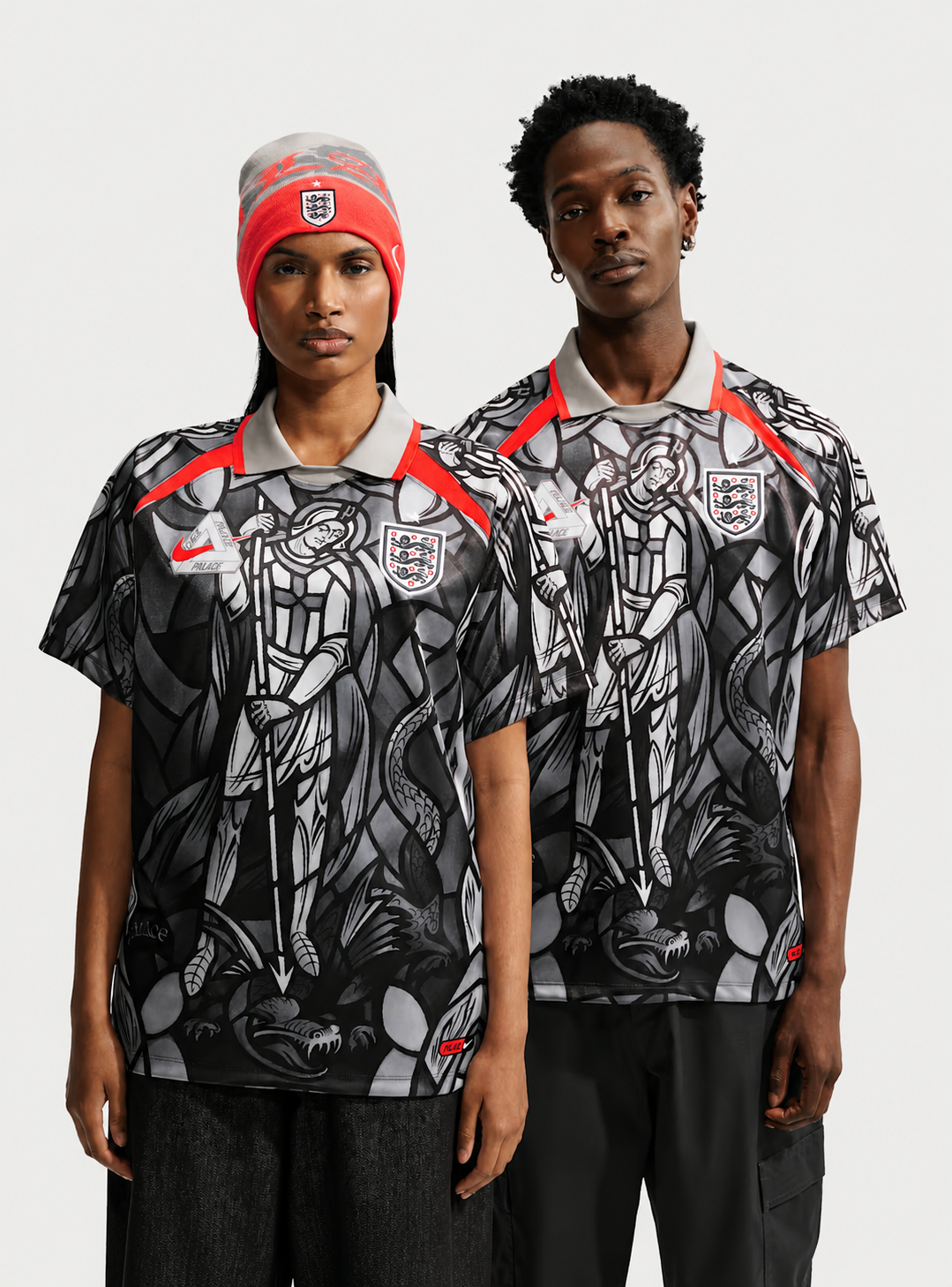 Palace X Nike England Dri Fit Football Jersey Bright Crimson