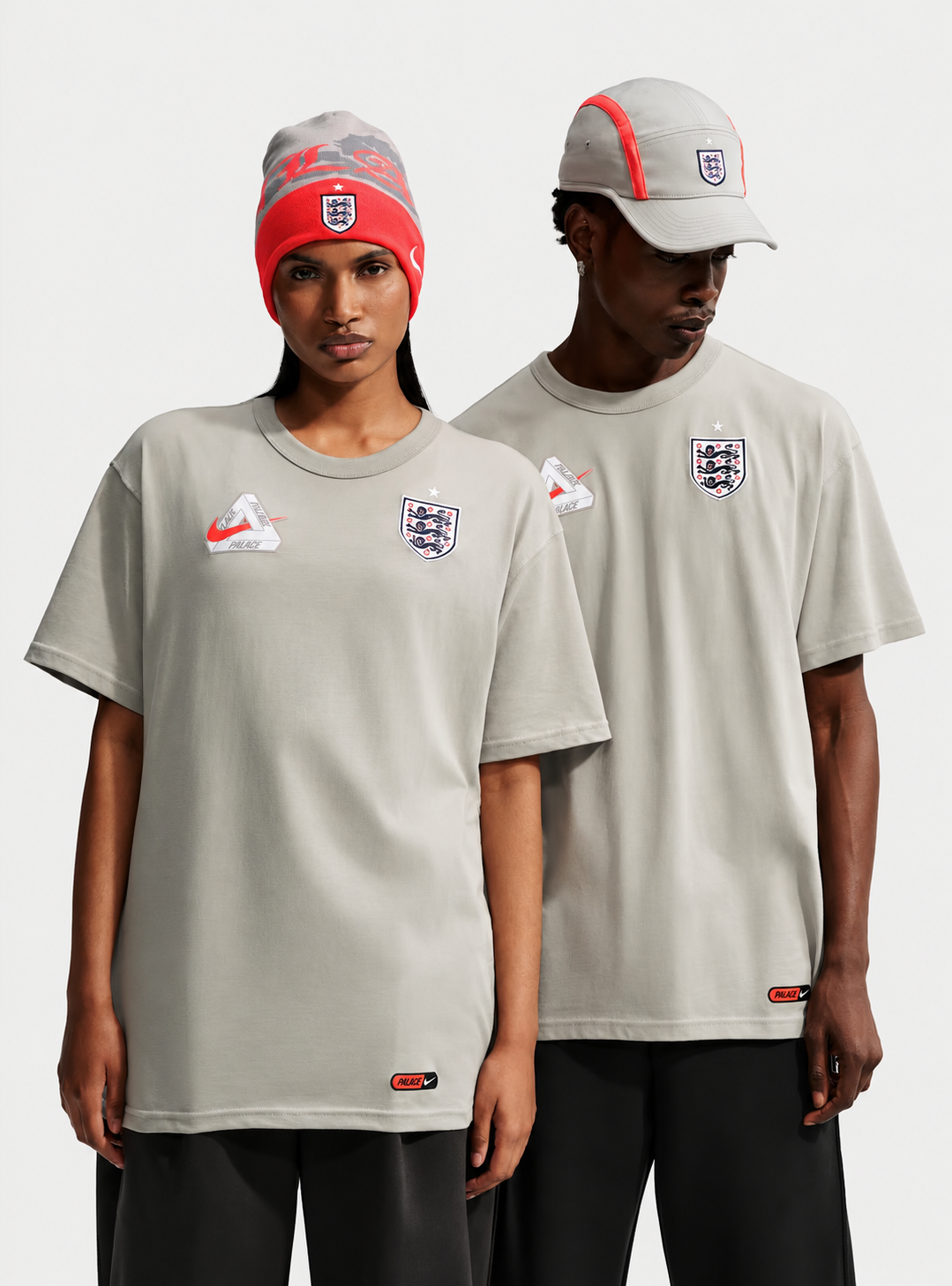 Palace X Nike England T Shirt Pewter Grey
