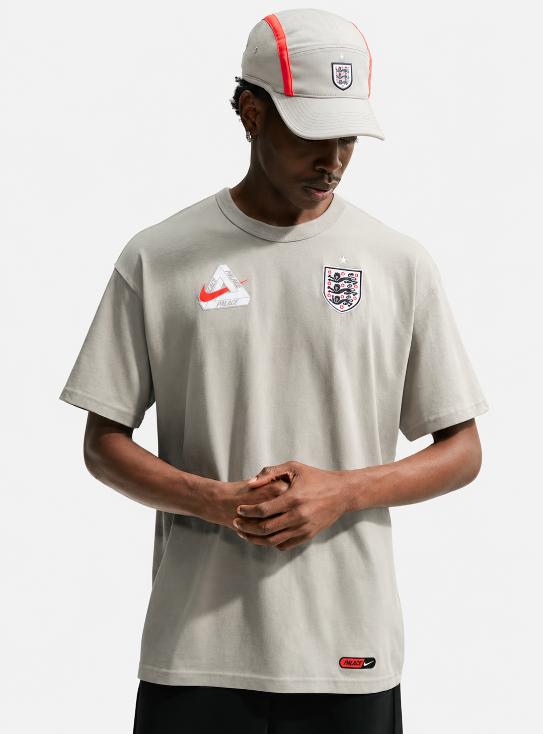Palace X Nike England T Shirt Pewter Grey