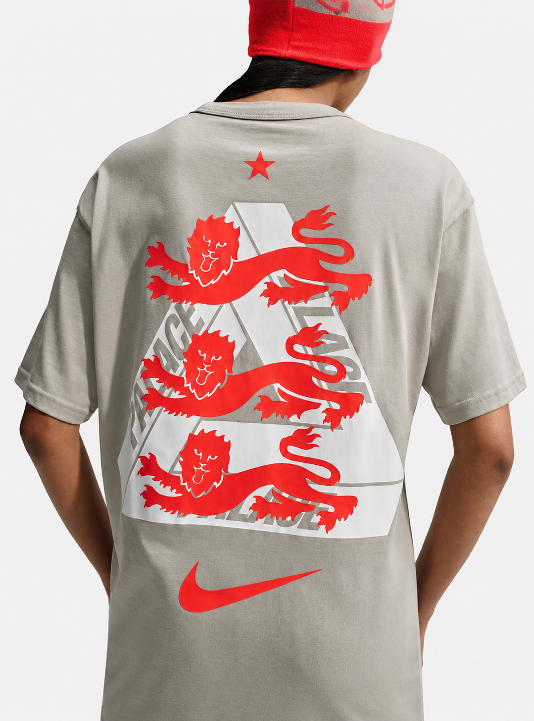 Palace X Nike England T Shirt Pewter Grey